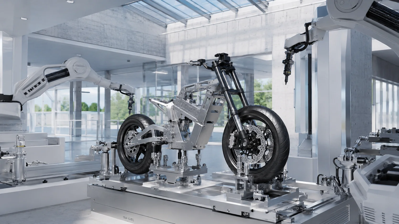 ORRBIKES platform in a bright automated assembly environment
